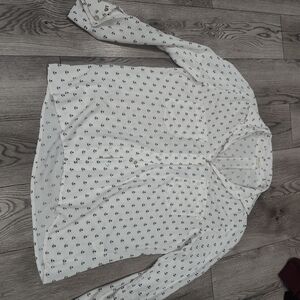 Just Living White Shirt with Navy Anchor Pattern